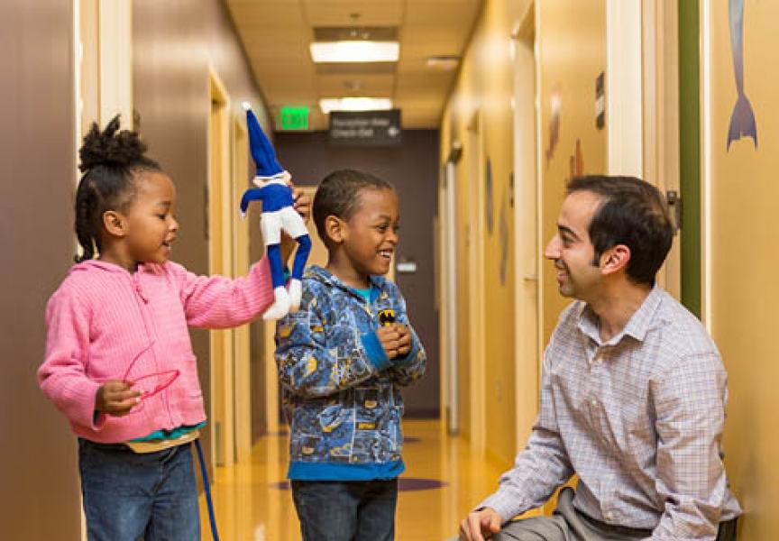 Doctor with children